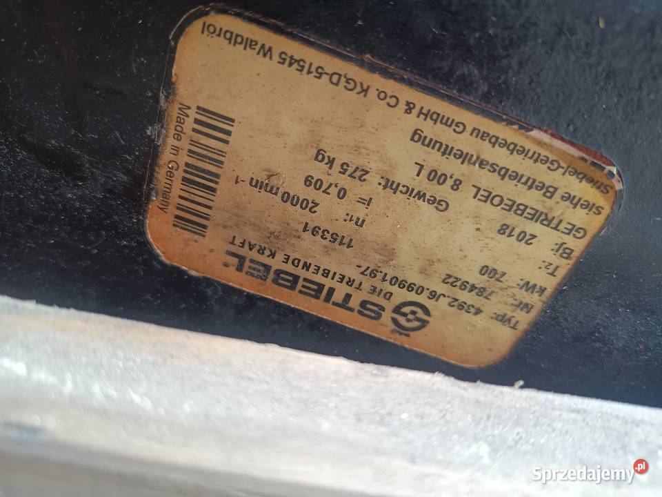 Przekładnia STIEBEL typ 4392J60990197 784922 Do maszyn budowlanych świętokrzyskie Staszów sprzedam