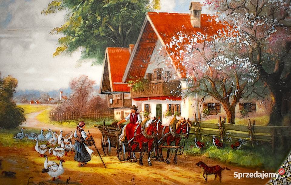W drodze na targ ozdobny talerz porcelanowy kujawsko-pomorskie Chełmno