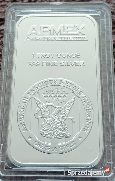 Sztabka srebra USA APMEX1 Oz trojańska 0999 Pozostałe wielkopolskie Konin sprzedam