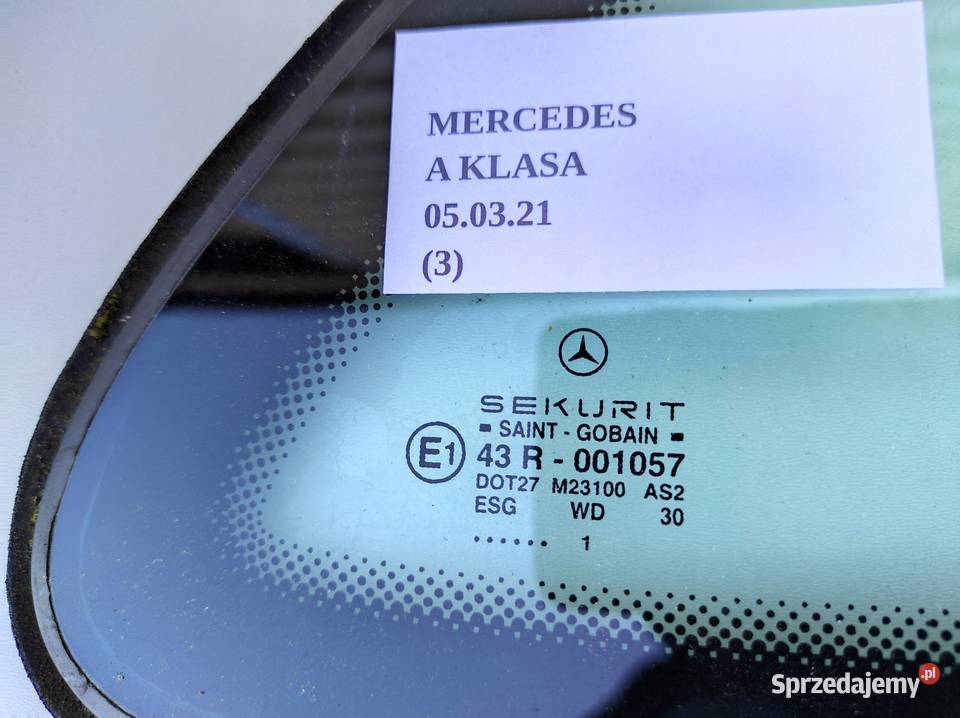 SZYBA BOCZNA LEWY TYŁ DOLNA MERCEDES A KLASA Nowy Tomyśl