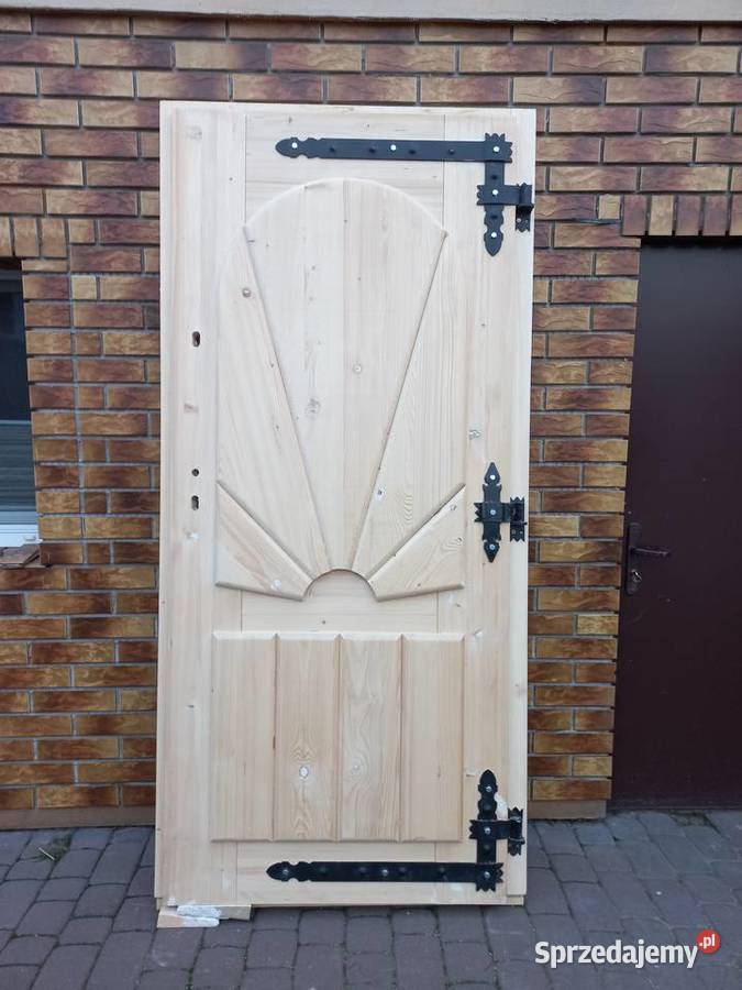 Drzwi zewnętrzne drewniane Gralskie 90 sprzedam