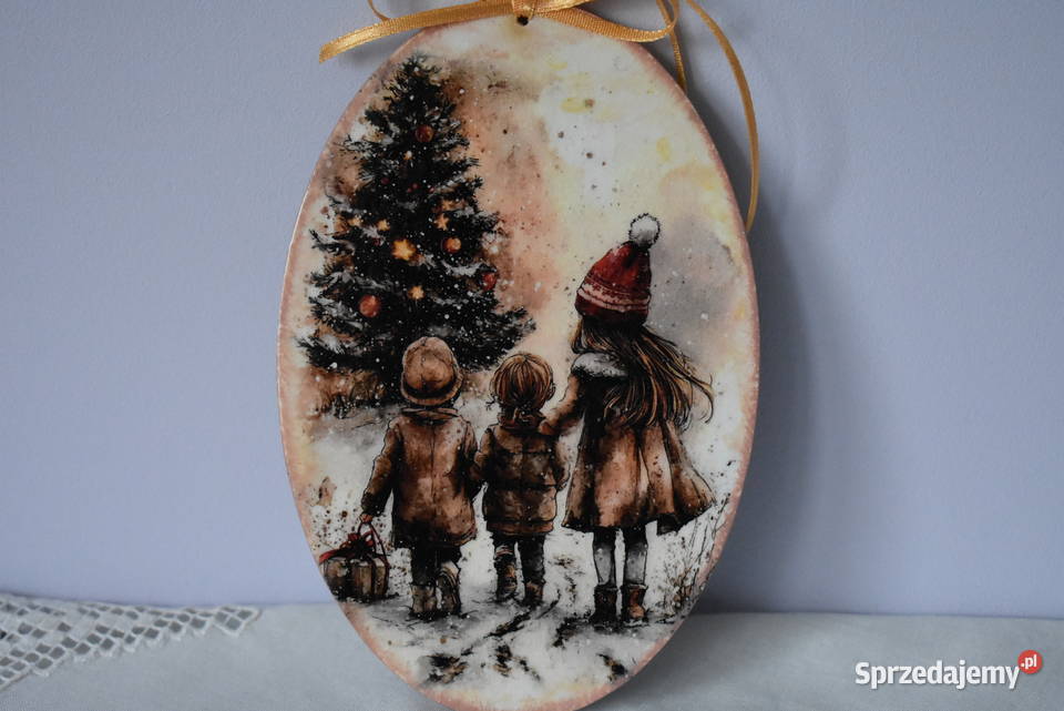 Zawieszka decoupage rękodzieło ozdoba prezent wielokolorowy Warszawa sprzedam