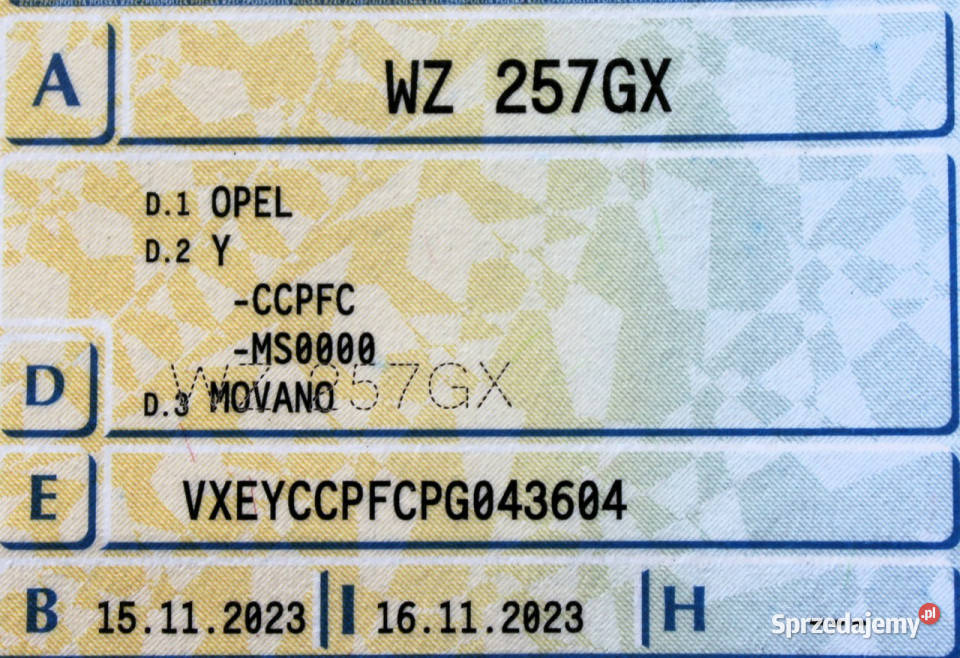 Opel Movano SalonPL 165 L3H2 FV23 Ład1490 Kamera Opel Sokołów sprzedam