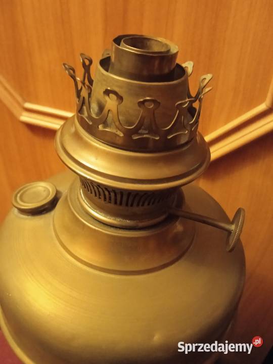 Mosieżna lampa naftowa Lempereur Bernard Belgia Koźminek