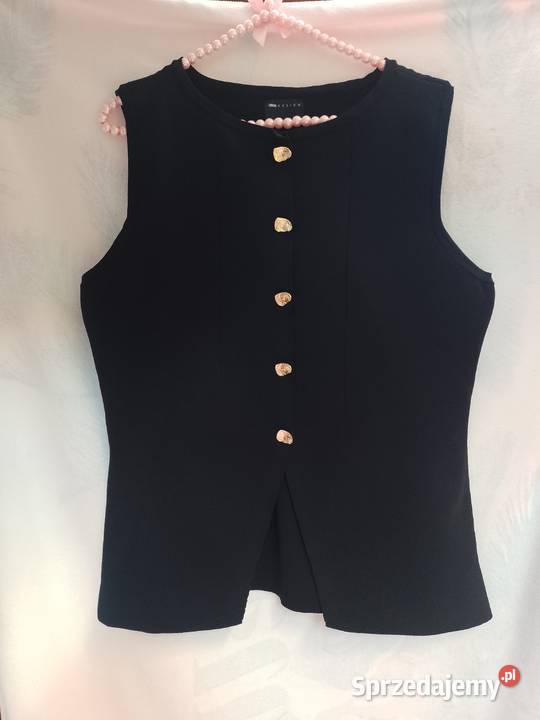 4446 ASOS DesignCzarna dzianinowa kamizelka czarny Bluzki i koszule Kraków