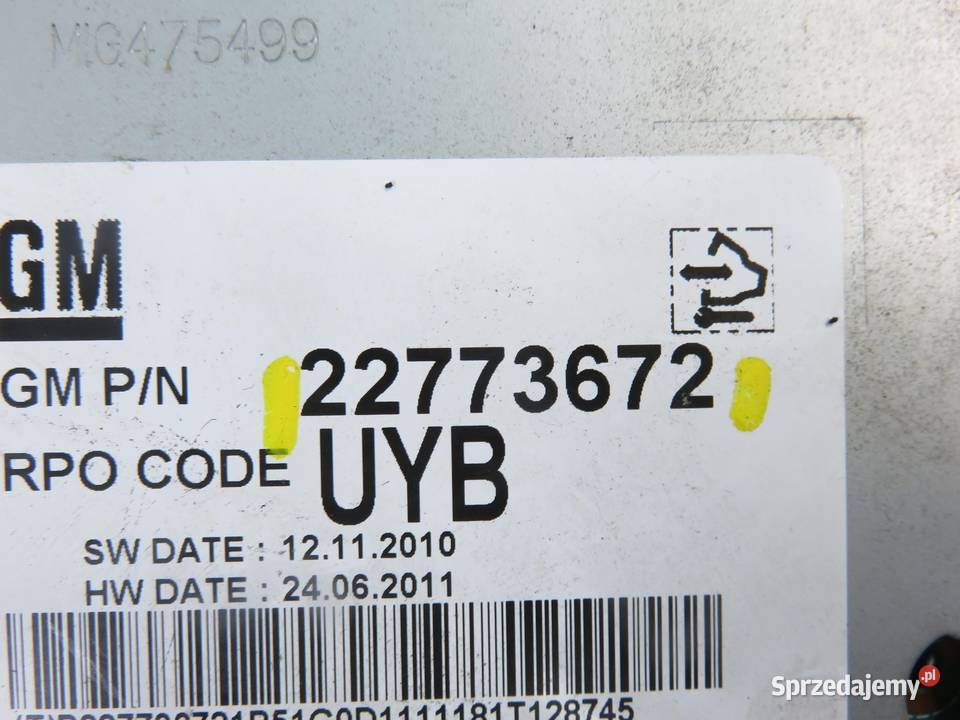 RADIO CHEVROLET CRUZE 95485438 22773672 małopolskie