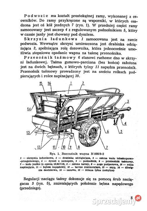 Rozrzutnik wapna N00902 PIAST instrukcja i Stalowa Wola sprzedam