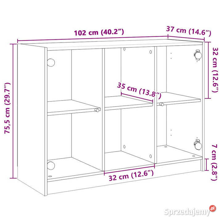 Szafka brązowy dąb 102x37x755 materiał Warszawa