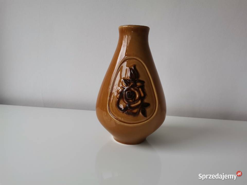 Stary wazon z Różą porcelt Pruszków design PRL Katowice