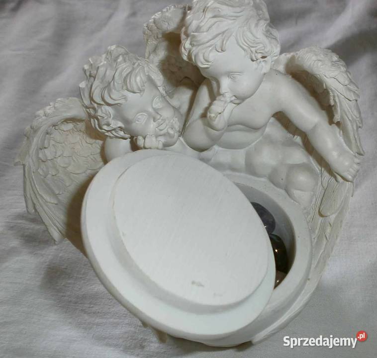 Precyzyjna Rzeźba Aniołki Kropielnica Alabaster Kraków