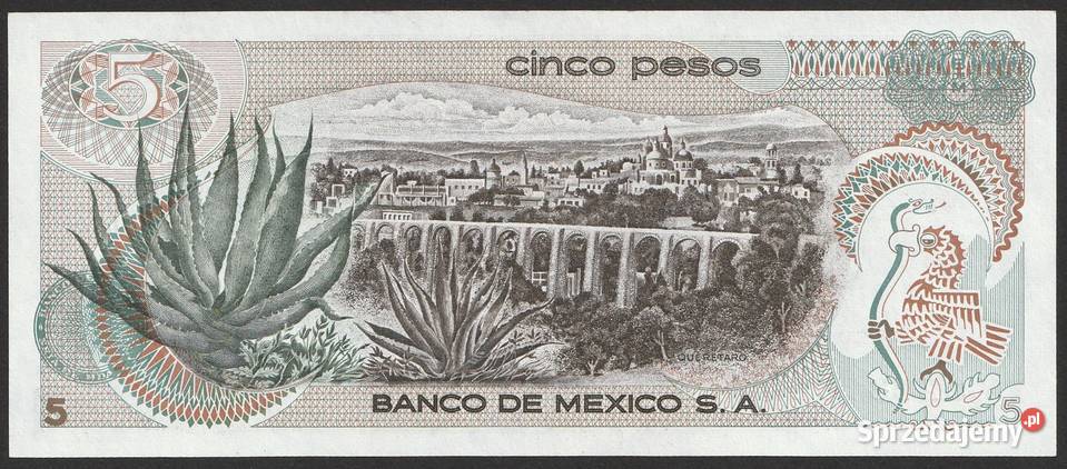 MEKSYK 5 PESOS 1972 UNC Łódź