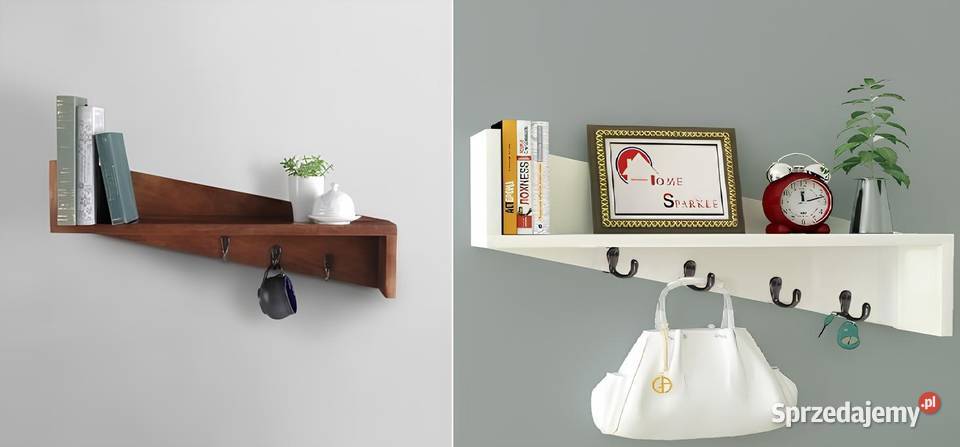 Półka wieszak z wieszakami na klucze wisząca Radłów