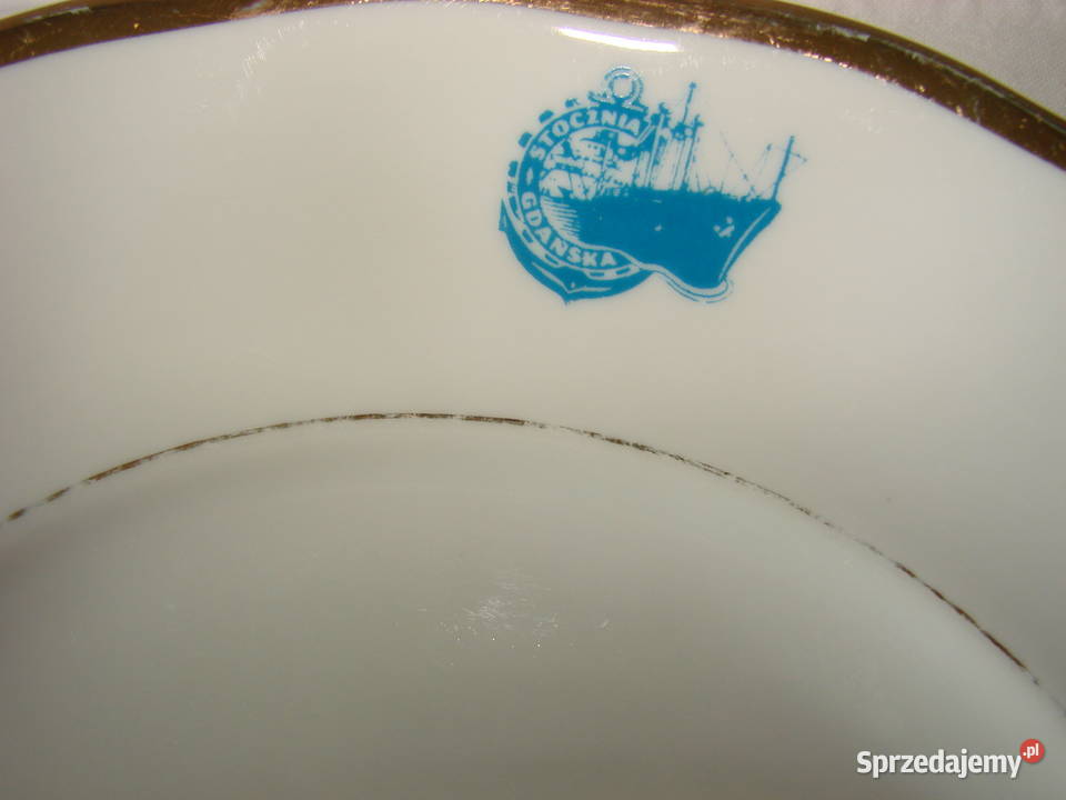 Stocznia Gdańska porcelanowy talerz Karolina PRL Pruszcz Gdański