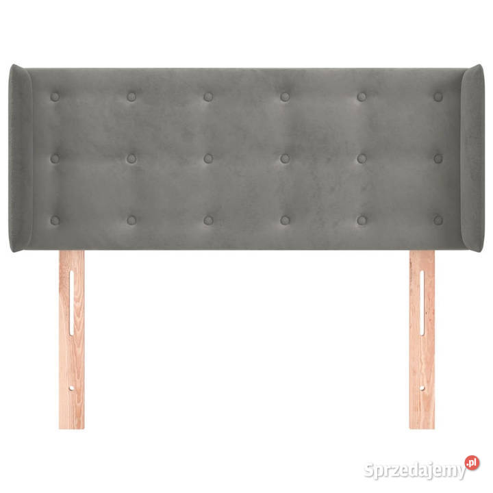 Zagłówek uszak jasnoszary 103x16x7888 aksamit