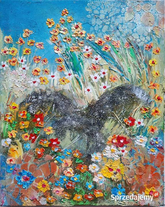 Obraz olejny faktura farby 30x40 i 24x30 Żukowo