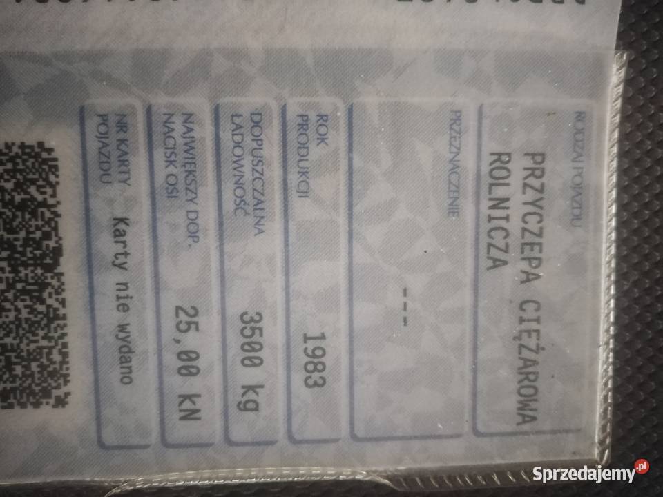 Przyczepa 35 tony pozostałości nieuszkodzony Przyczepy rolnicze Strzelno