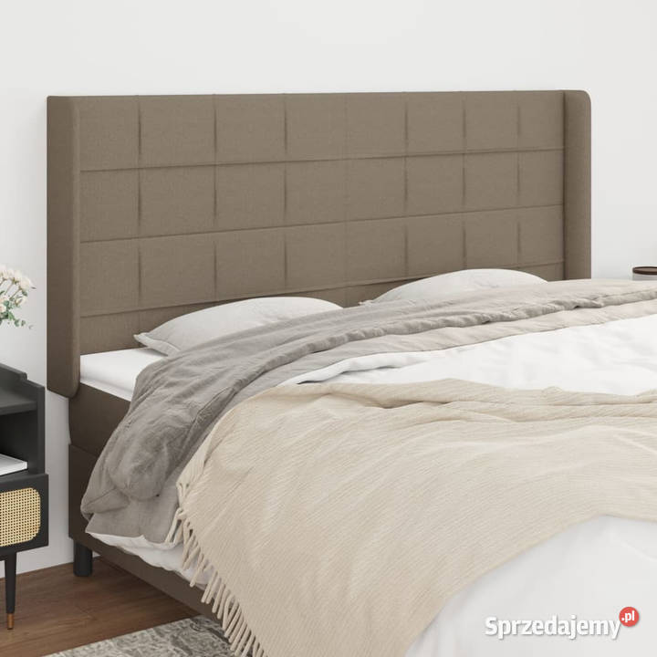 Zagłówek uszak kolor taupe 163x16x118128 tkanina Warszawa