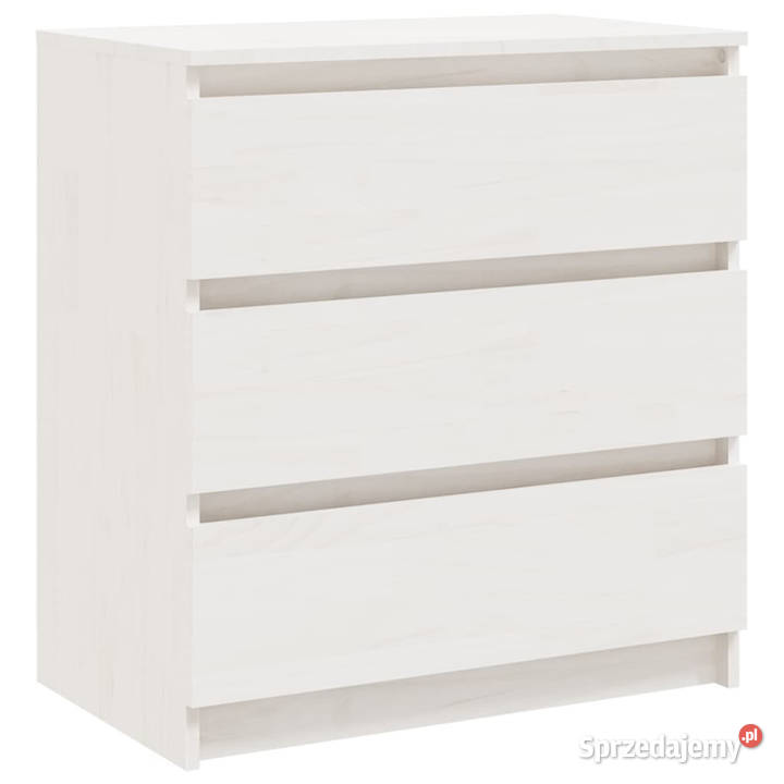 Szafka nocna biała 60x36x64 lite drewno sosnowe