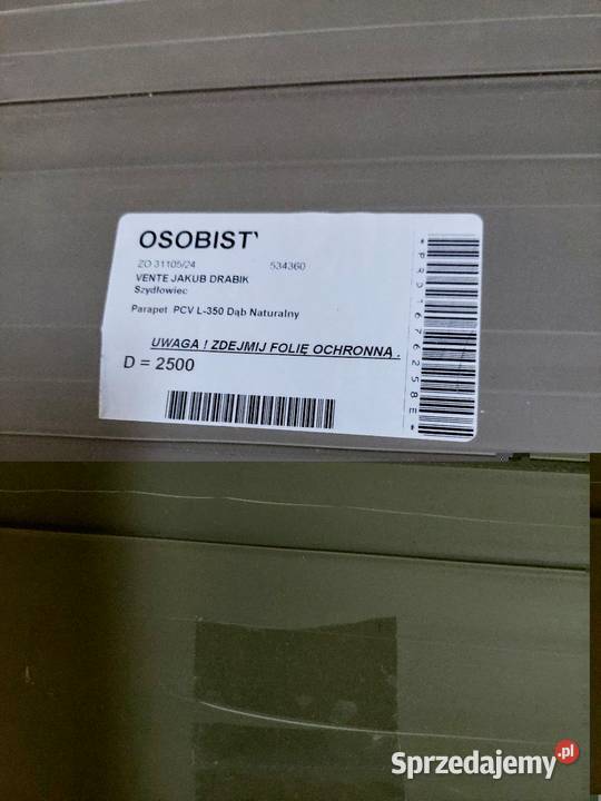 Parapet wewnętrzny dąb zachodniopomorskie Mirosławiec sprzedam