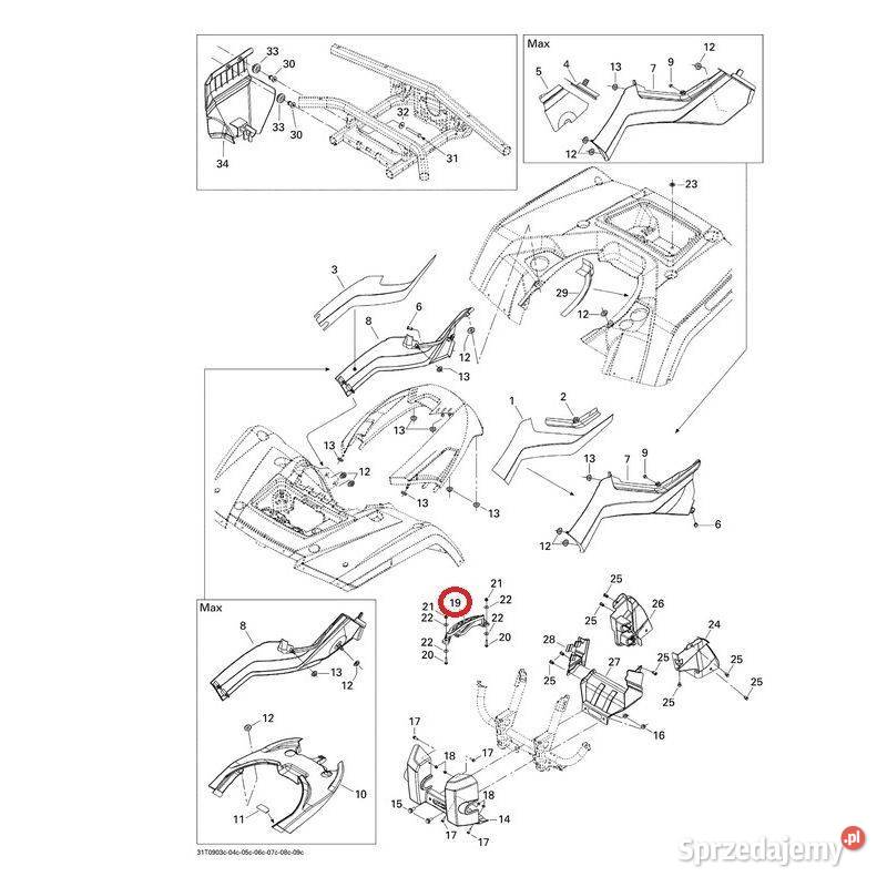 Grzebień dźwigni zmiany biegów Canam outlander Plastiki Nowy Sącz