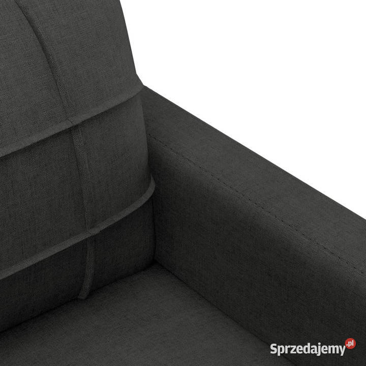 Sofa 2osobowa czarna 120 tapicerowana tkaniną Warszawa