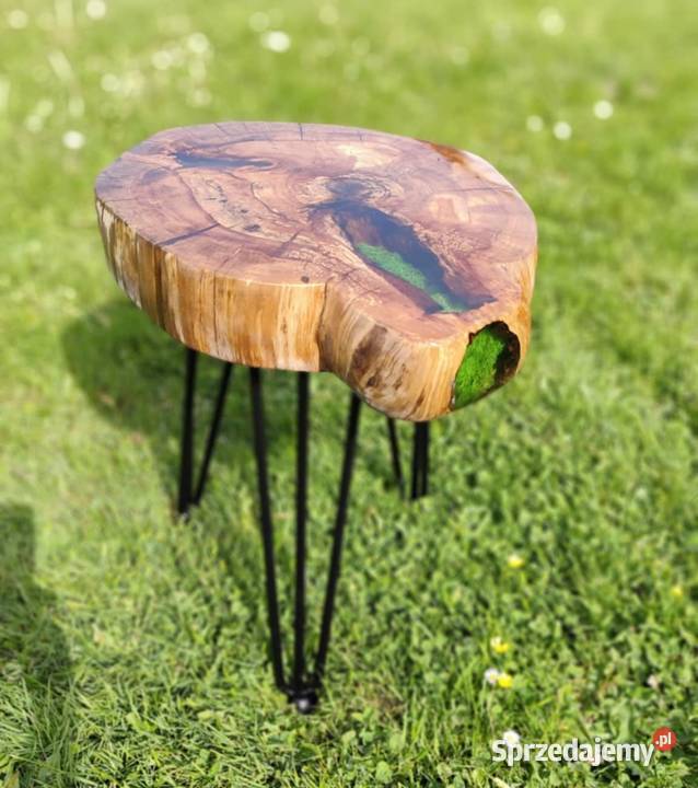 Stolik kawowy ozdobny skandynawski z żywicą i Żory