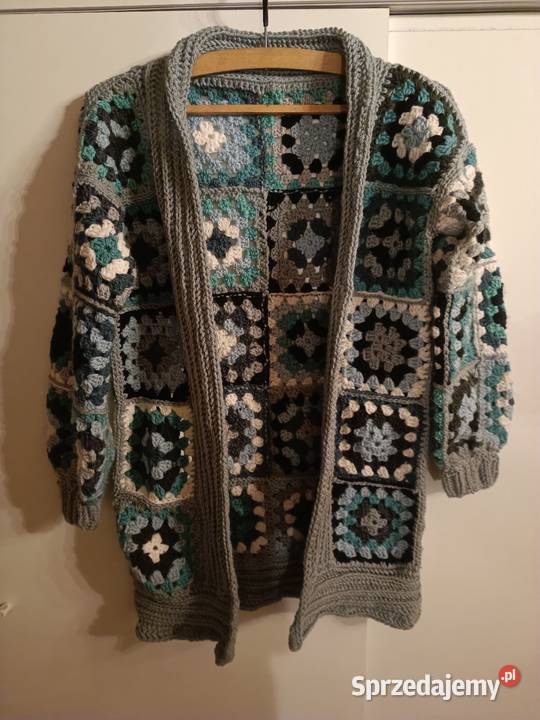 Kardigan z kwadratów na szydełku Lublin