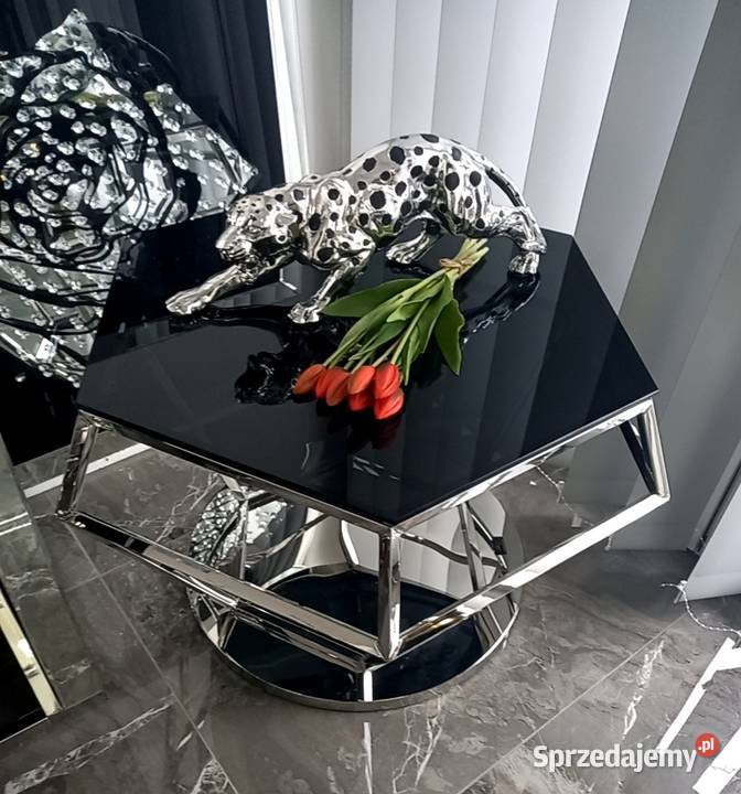 Stolik kawowy ława Diamentino Srebrny 80x80x50 Golkowice