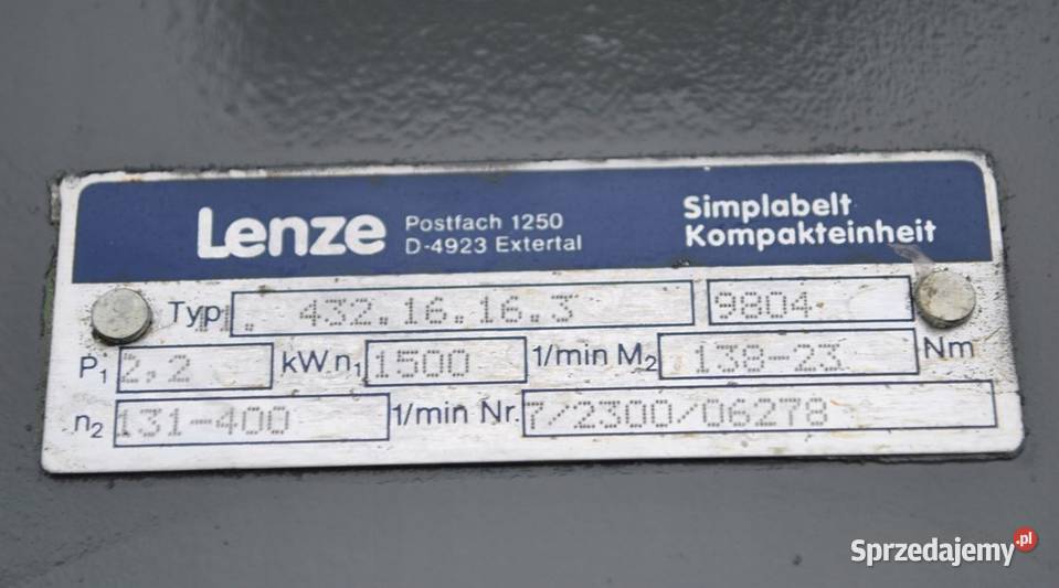 Motoreduktor 22kw z regulacją 131400obrmin LENZE Kargowa
