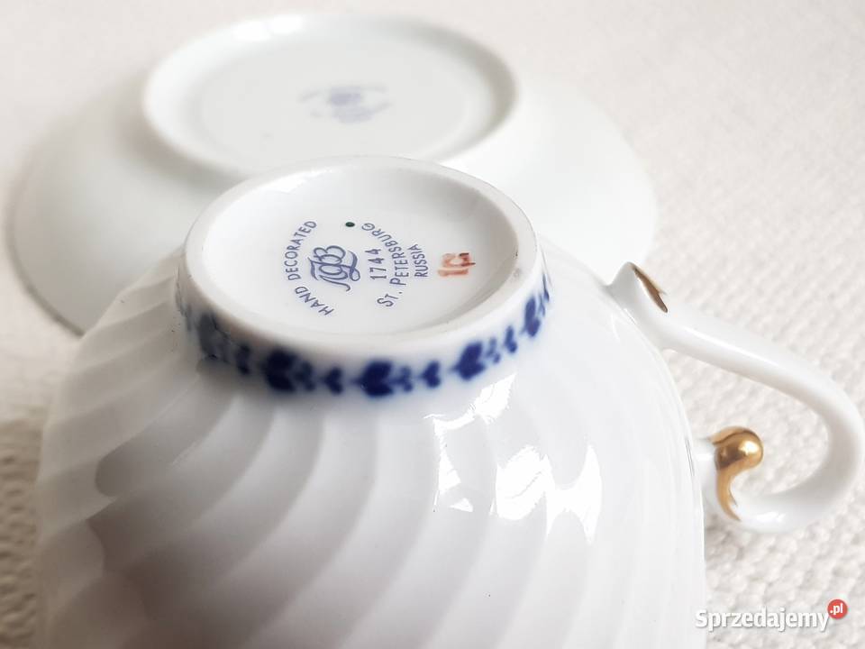 Łomonosow porcelanowa filiżanka talerzyk duo mazowieckie Warszawa