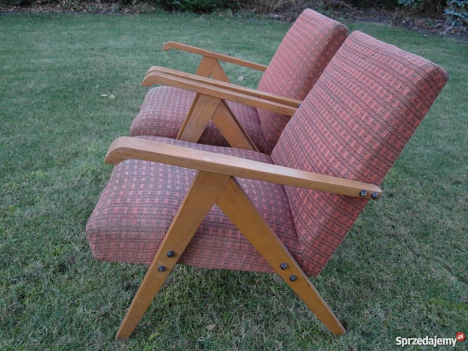 FOTELE vintage wczesne lata 60te PRL nie model Meble mazowieckie Izabelin