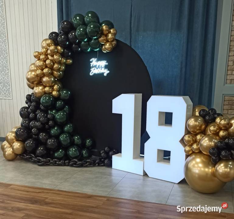 Ścianki balonowe dekoracja imprez 18 urodziny Kalisz