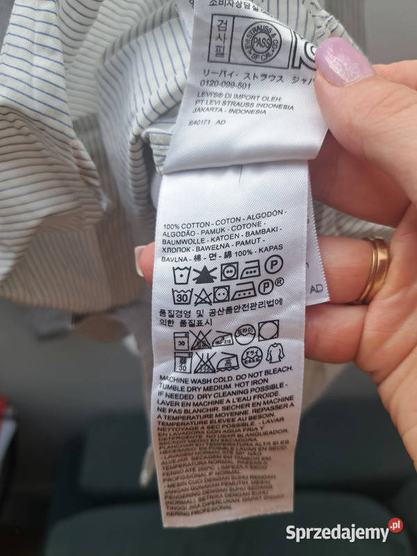 Koszula w paski Levis Tailored Fit 100 bawełna Trąbki Wielkie