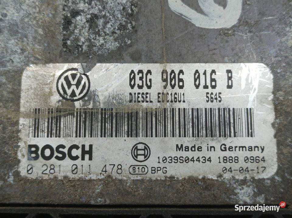STEROWNIK SILNIKA 03G906016B 0281011478 19 D 104 Rok produkcji 2004