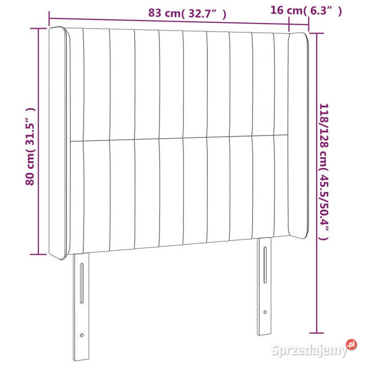 Zagłówek do łóżka z LED kremowy 83x16x118128 Warszawa