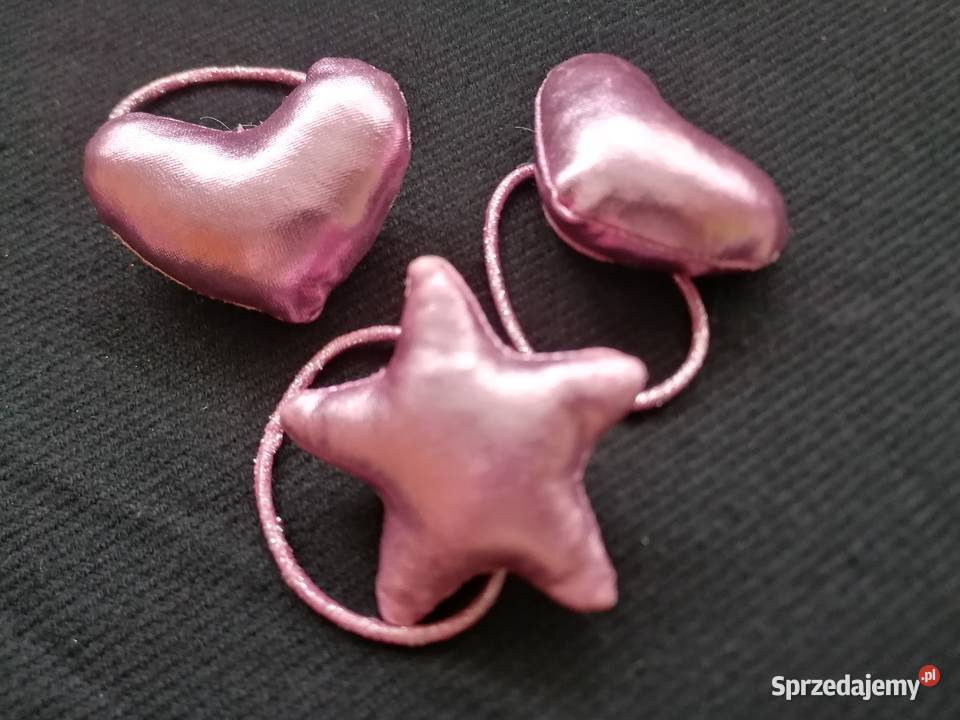 Gumka do włosów różowaTrzy ozdobne gumki do Łódź