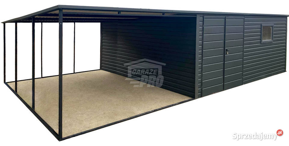 Garaż Blaszany 5x4m Wiata 4m Brama dwuskrzydłowa świętokrzyskie Busko-Zdrój