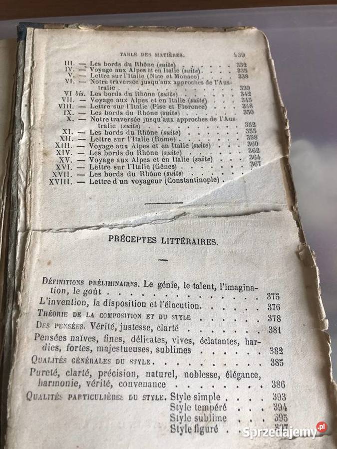 Stara książka z 1875 roku w języku francuskim Antykwariat Olkusz