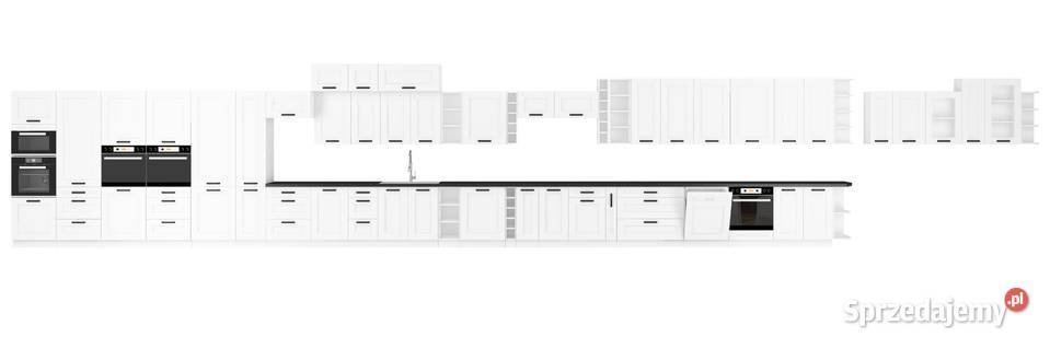 Duży zestaw mebli kuchennych narożnybiały mat z Poznań