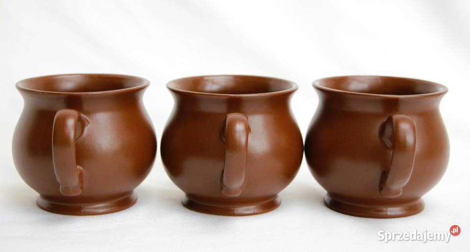 Kubek kamionkowy brązowy do grzańca wina miodu Lublin