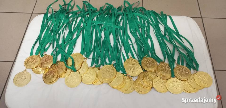 Medal siatkówka złoty duży 70 mm wstążka nowe sprzedam