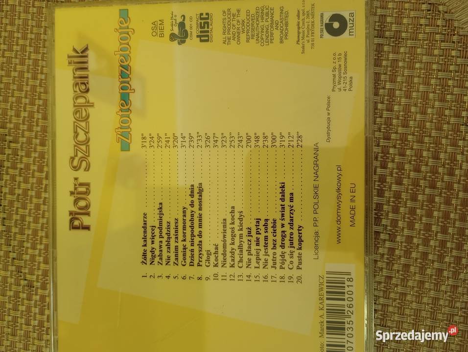 Płyta Piotr Szczepanik Złote przeboje 1 płyta Szczecin