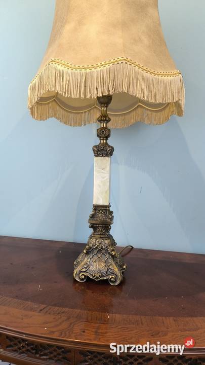 Piękna unikalna lampa mosiężna marmur łódzkie Łódź