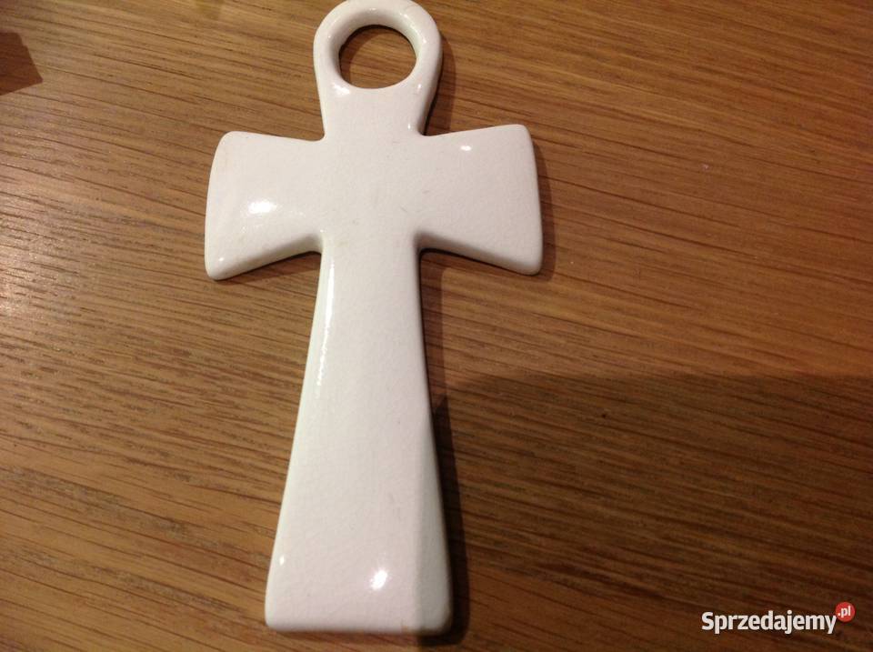 Krzyżyk Ceramiczny na Ściane Hand Made Sygnowany Nowa Sól