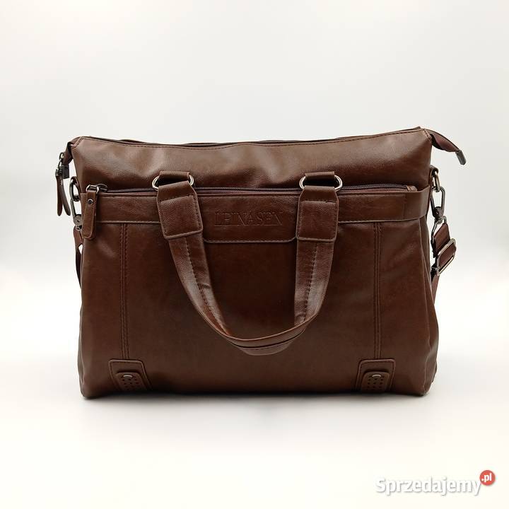 Teczka torba LEINASEN skórzana na ramie b Moda i Styl Zawiercie