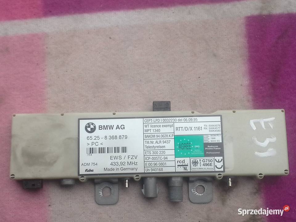 BMW E39 wzmacniacz antenowy 65258368879 8368879 Rok produkcji 1998 zachodniopomorskie Dębno