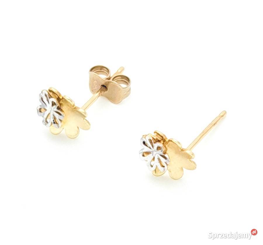 Kolczyki Złote pr585 Kwiatki sztyft Z169 złote Poznań