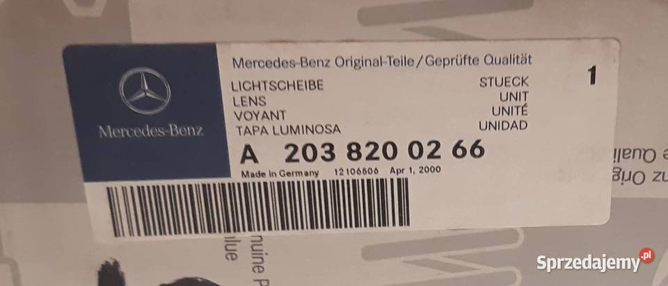 LAMPA PRAWY TYŁ MERCEDES W203 A2038200266 dolnośląskie Mielęcin