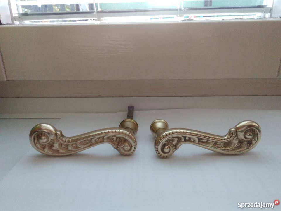 Stara mosiężna klamka wielkopolskie Rawicz