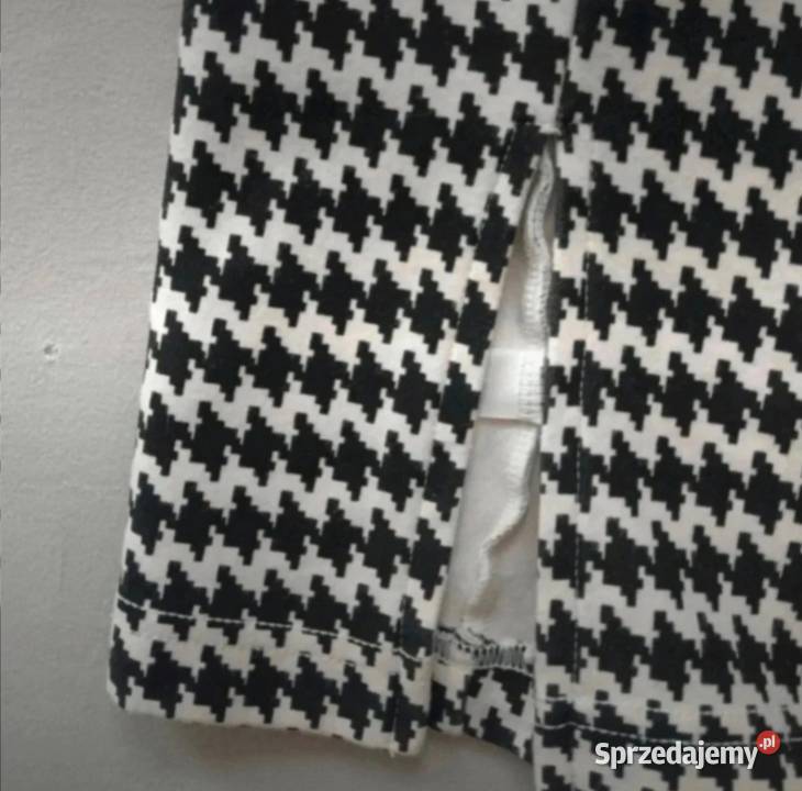 Spódnica długa kolano czarna pepitka ołówkowa Krosno